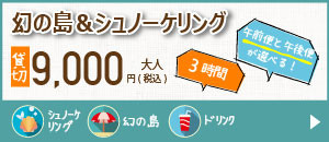 幻の島上陸＆シュノーケリング料金案内